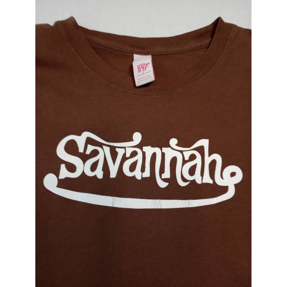Vintage 90s HYP Spiral Tag Shirt Savannah Brown Short Sleeve Size‎ Small Y2K - Picture 2 of 8